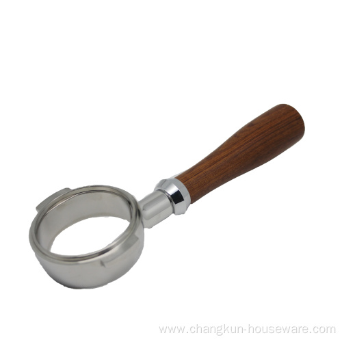 51mm wood handle bottomless stainless steel portafilter